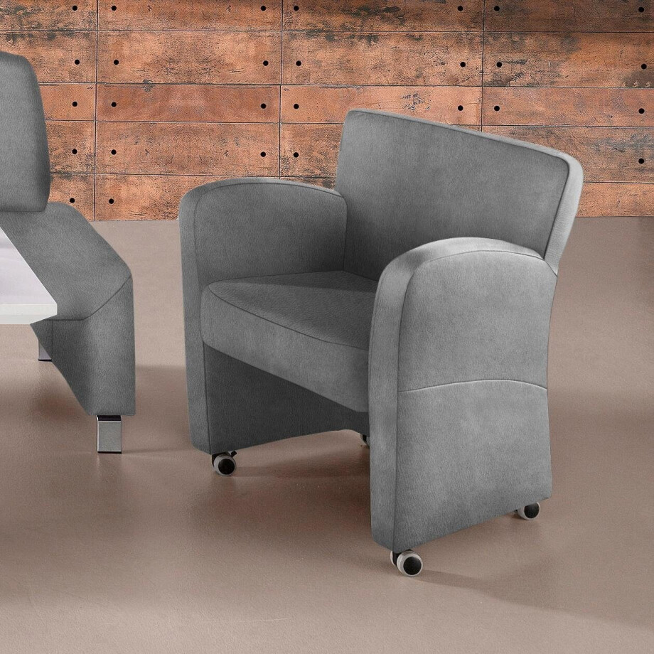 exxpo - sofa fashion Fauteuil Intenso, loungesessel, modern, keuze uit leer of textiel hoge bodemvrijheid, vrij in de ruimte te plaatsen, hoog zitcomfort afbeelding 1