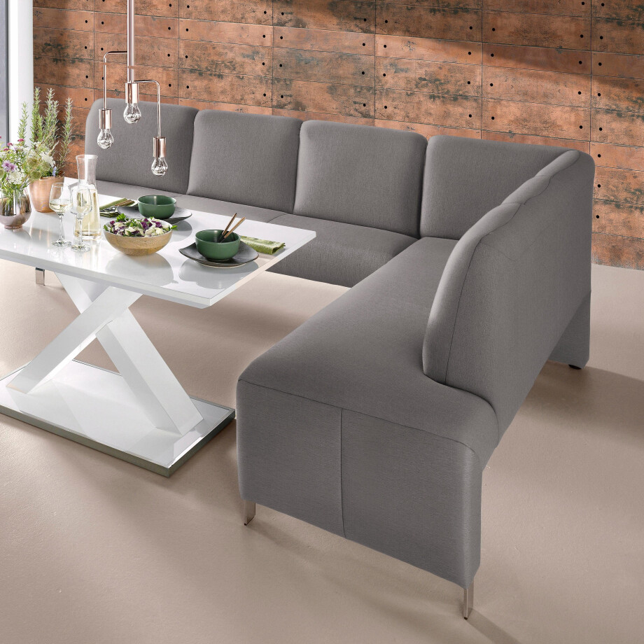 exxpo - sofa fashion Hoekbank Intenso, modern, keuze uit leer of textiel, 264/197 cm (B/D) hoge bodemvrijheid, vrij in de ruimte te plaatsen, hoog zitcomfort afbeelding 1