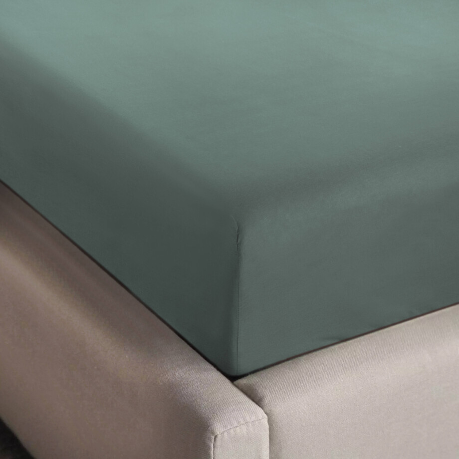 NOUS Living hoeslaken jersey 90x200/220 donkergroen afbeelding 