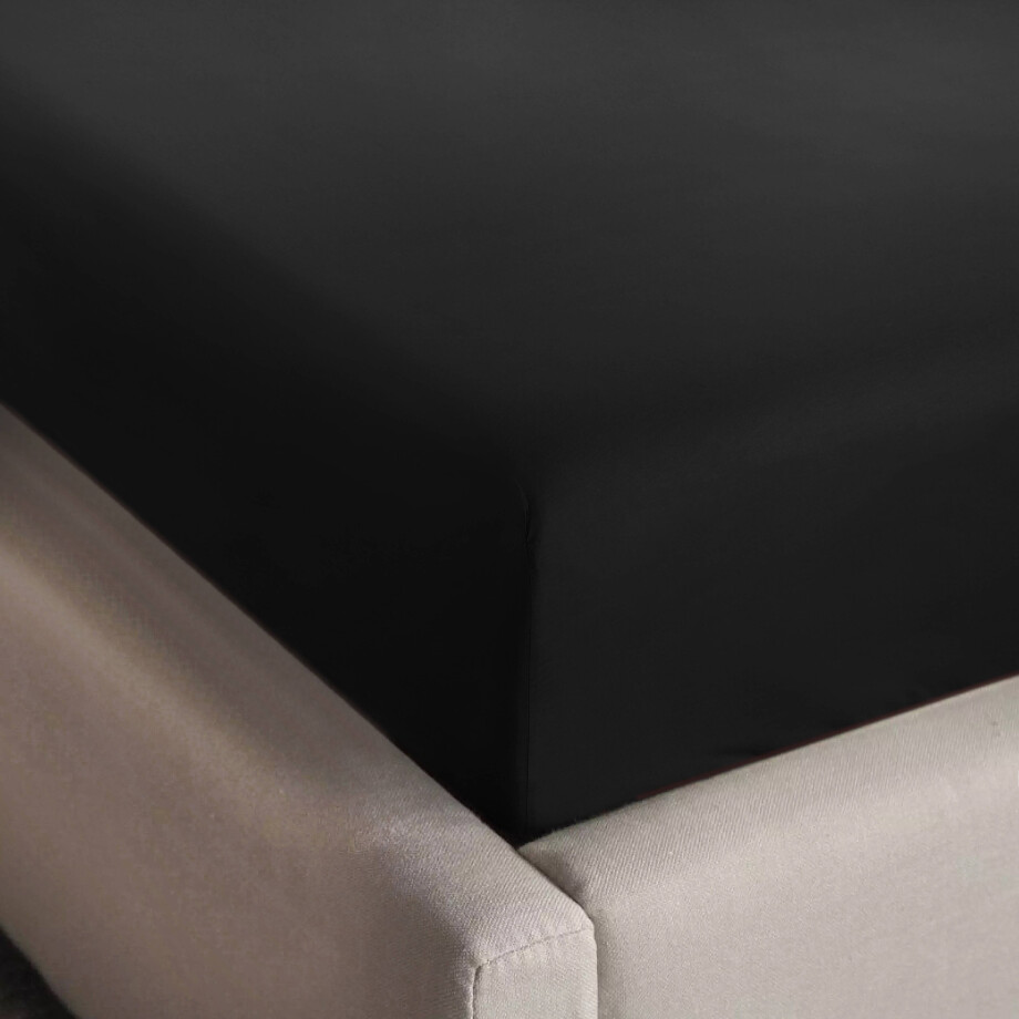 NOUS Living hoeslaken jersey 160x200/220 zwart NOUS Living hoeslaken jersey 160x200/220 zwart afbeelding