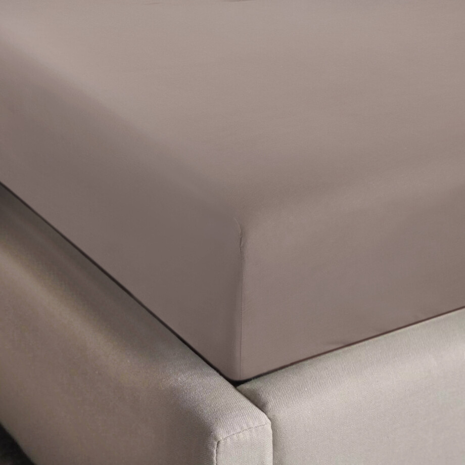 NOUS Living hoeslaken jersey 90x200/220 bruin afbeelding 