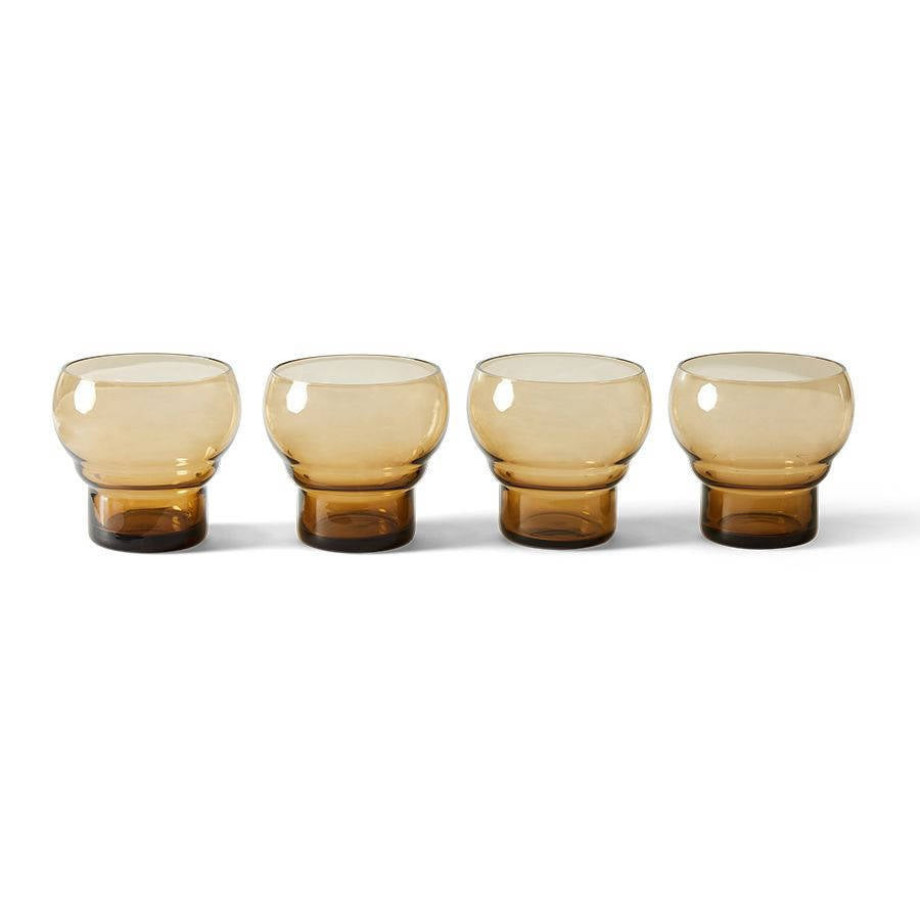 HKLIVING waterglas 70s set van 4 (Ø9 cm) afbeelding 