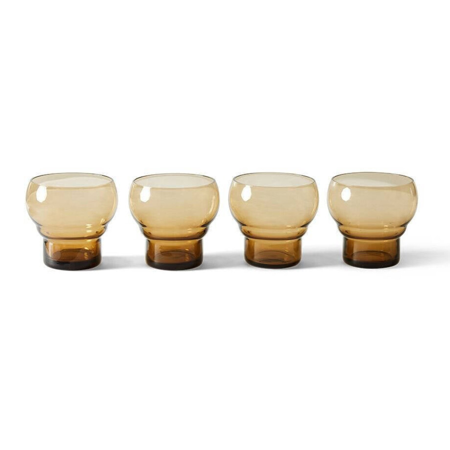 HKLIVING waterglas 70s set van 4 (Ø9 cm) HKLIVING waterglas 70s set van 4 (Ø9 cm) afbeelding
