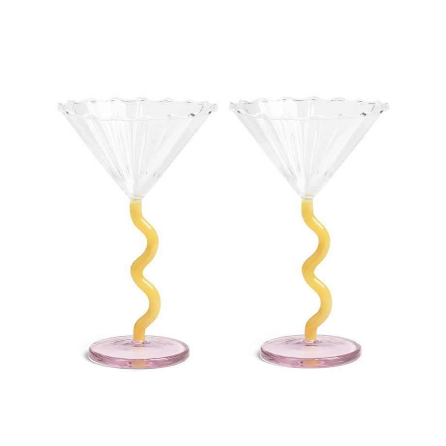 &k amsterdam cocktailglas Curve (set van 2) afbeelding 