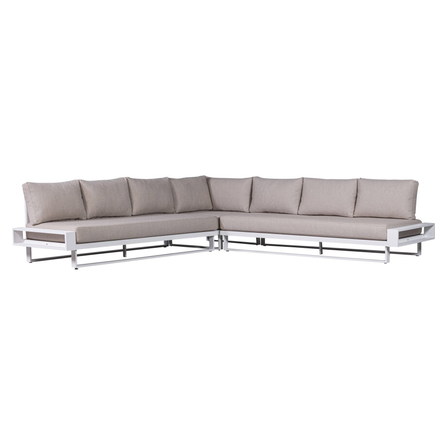 Exotan Exotan Hoekbank Flint - Aluminium - Wit/Naturel - 80x308x308 Exotan Exotan Hoekbank Flint - Aluminium - Wit/Naturel - 80x308x308 afbeelding