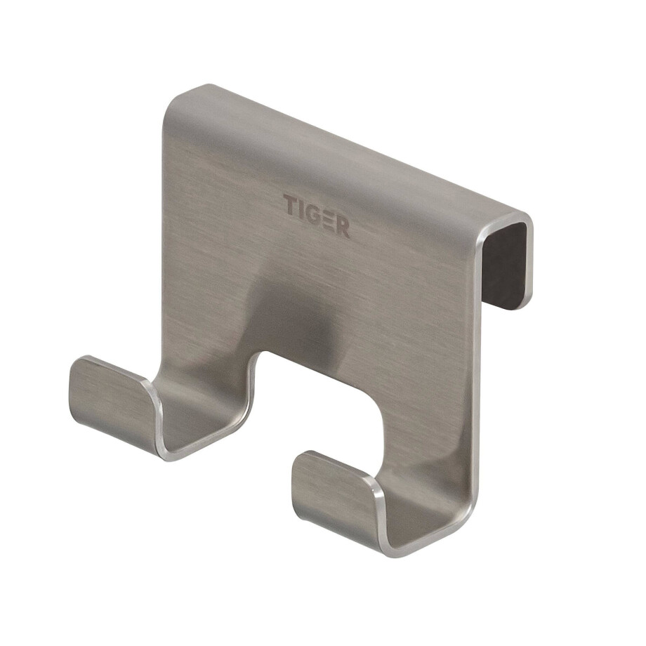 Tiger handdoekhaak Caddy voor douchecabine 6-8 mm RVS geborsteld Tiger handdoekhaak Caddy voor douchecabine 6-8 mm RVS geborsteld afbeelding