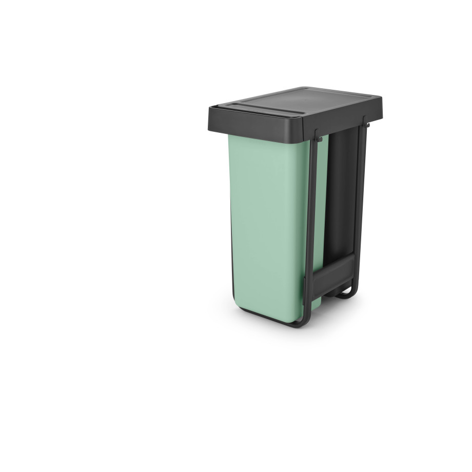 Brabantia Sort & Go Inbouw Prullenbak - 2 x 30 l - Jade Green en Dark Grey afbeelding 