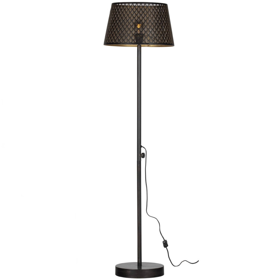 WOOOD Exclusive Kars Vloerlamp - Metaal - Zwart/Brass - 161x42x42 afbeelding 