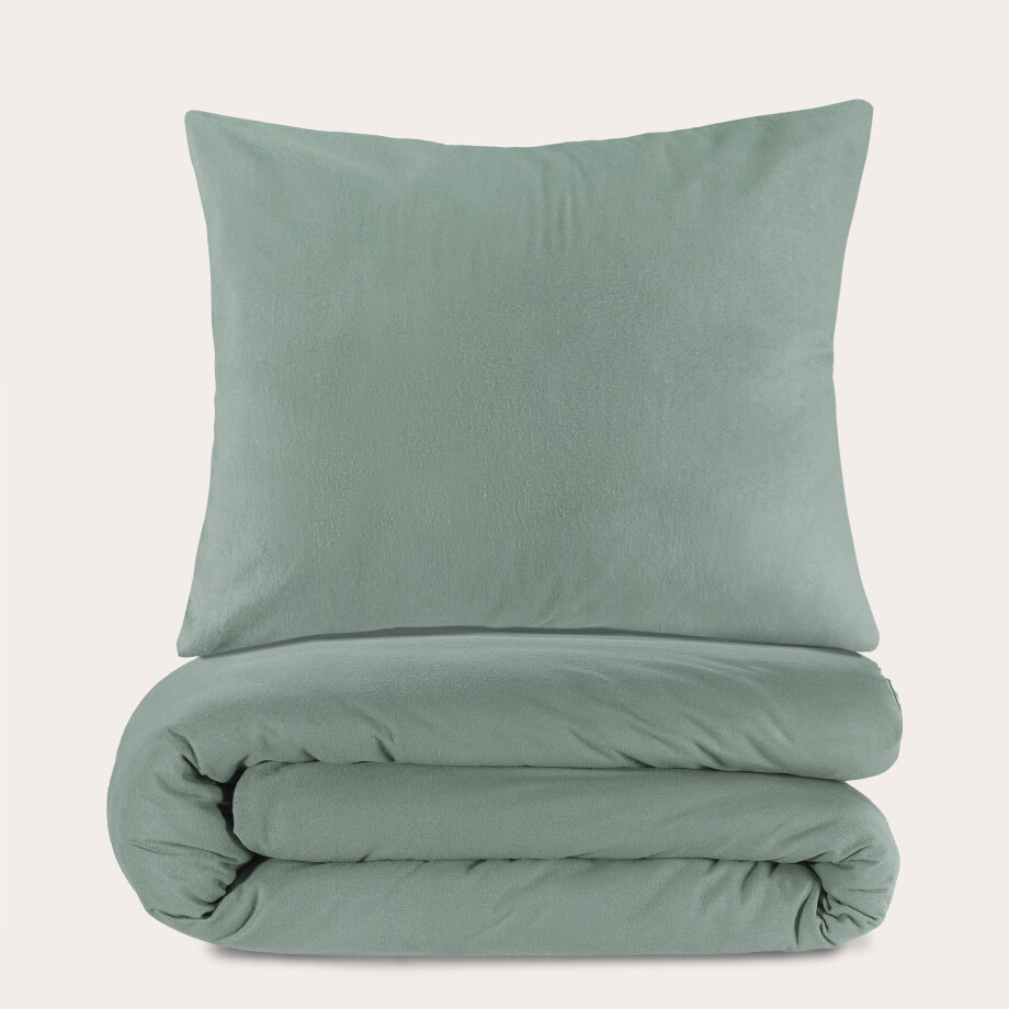 NOUS Kids flanellen dekbedovertrek kinder groen (120x150 cm) NOUS Kids flanellen dekbedovertrek kinder groen (120x150 cm) afbeelding