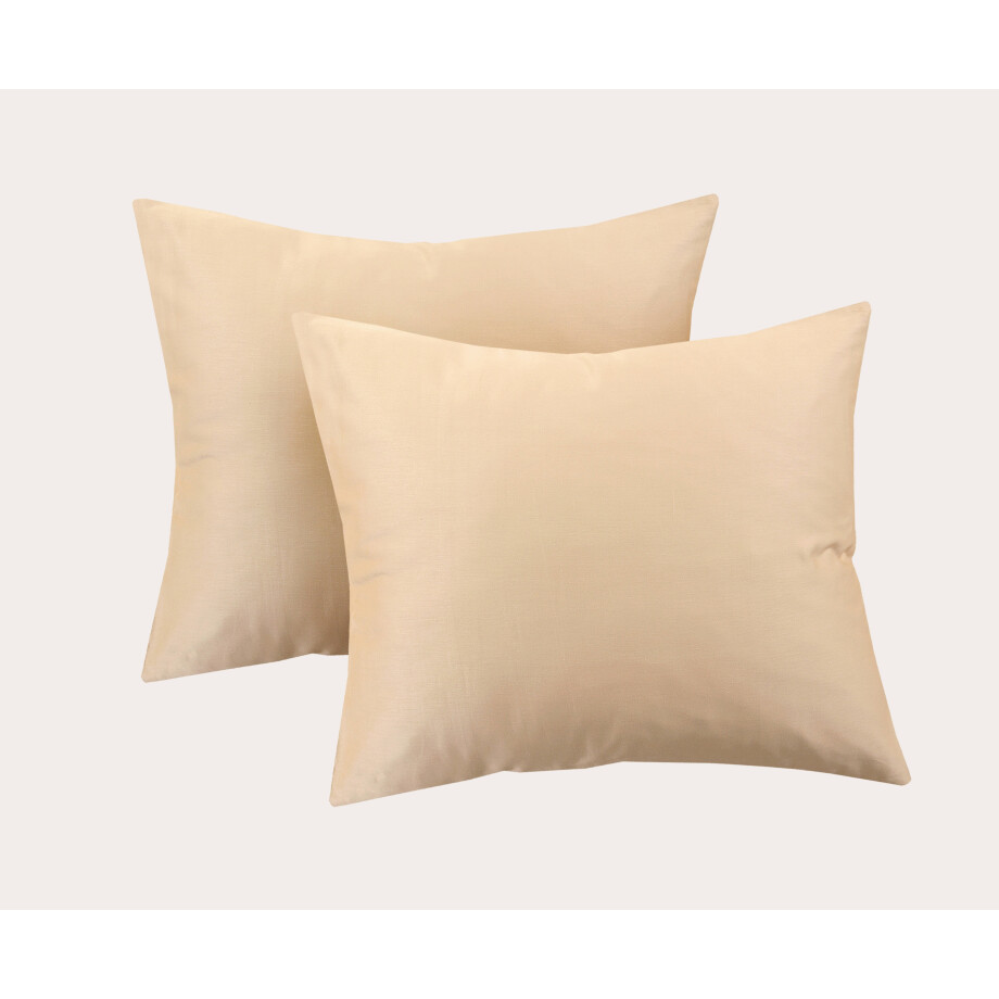 NOUS Living katoen satijnen kussensloop zand (60x70 cm) afbeelding 