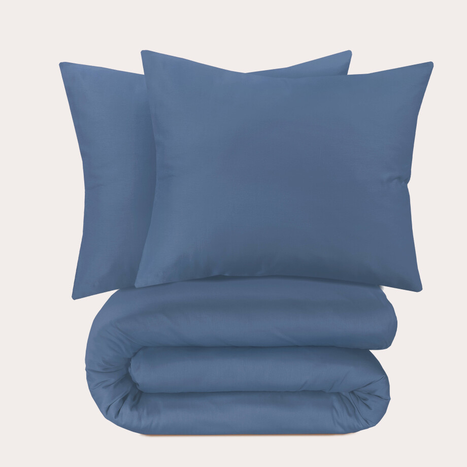 NOUS Living katoen satijnen dekbedovertrek 2-persoons blauw (200x220 cm) NOUS Living katoen satijnen dekbedovertrek 2-persoons blauw (200x220 cm) afbeelding