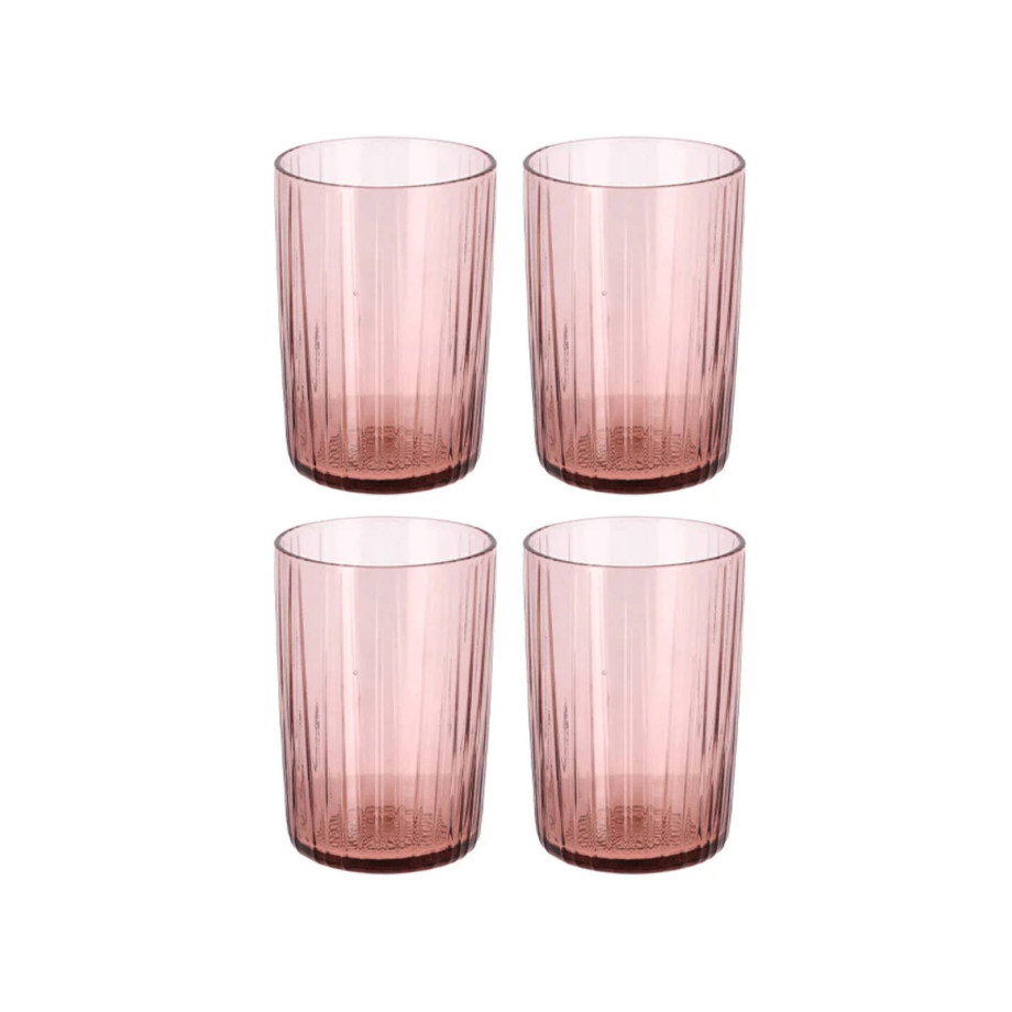 Bitz Waterglas Kusintha - Roze - 280 ml - 4 stuks afbeelding 