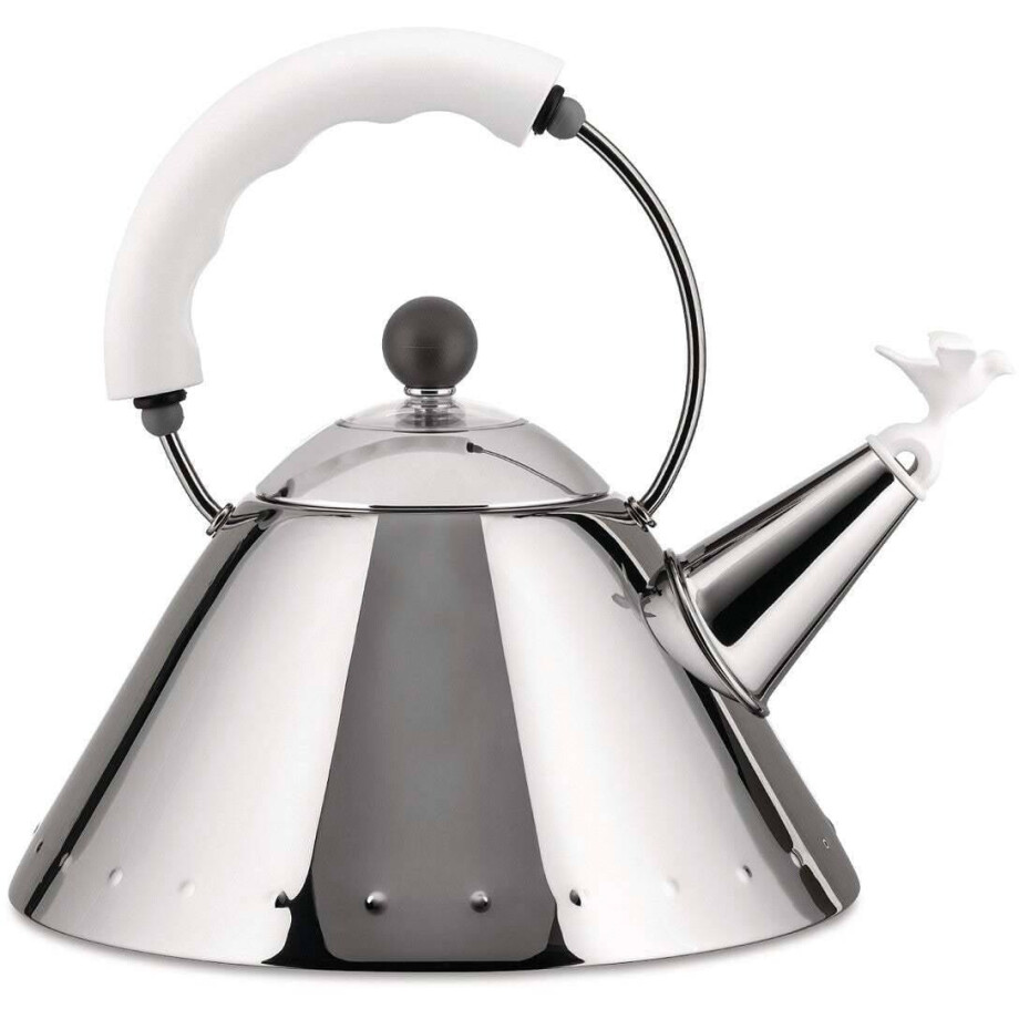 Alessi Fluitketel - 9093 W - Wit - 2 liter - door Micheal Graves Alessi Fluitketel - 9093 W - Wit - 2 liter - door Micheal Graves afbeelding