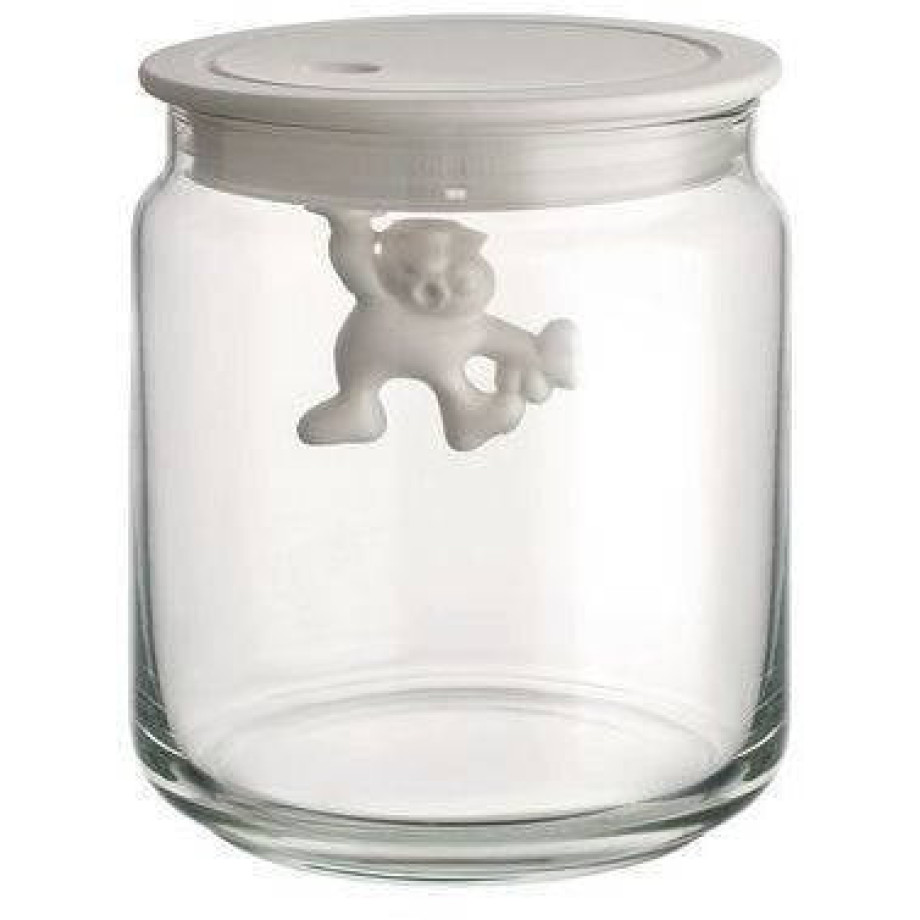 Alessi Voorraadpot Gianni A Little Man Holding On Tight - AMDR04 W - Wit - 700 ml - door Mattia Di Rosa afbeelding 