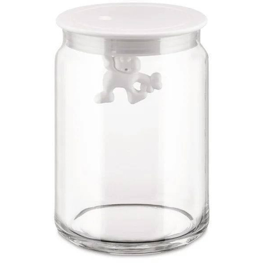 Alessi Voorraadpot Gianni A Little Man Holding On Tight - AMDR05 W - Wit - 900 ml - door Mattia Di Rosa afbeelding 