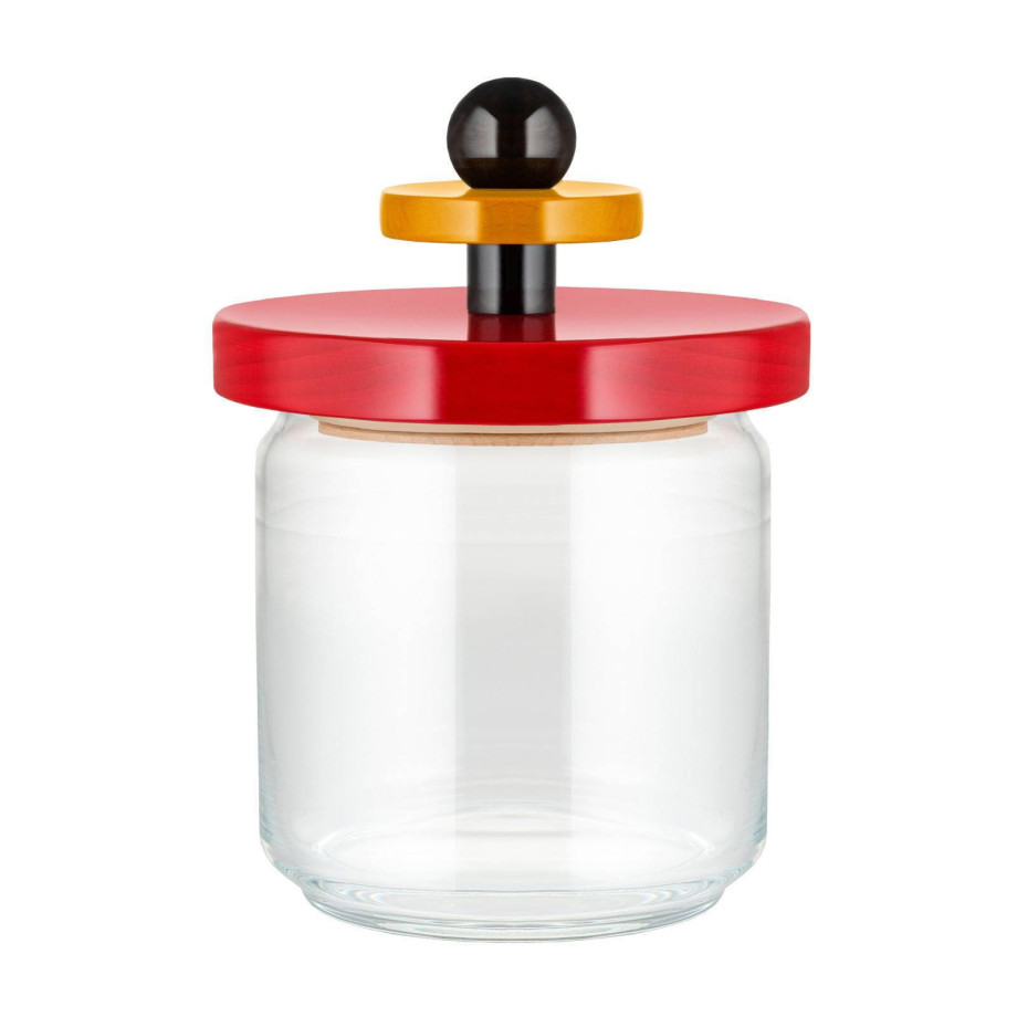 Alessi Voorraadpot Twergi - ES16/75 - Rood - ø 12 cm / 750 ml - door Ettore Sotsass afbeelding 