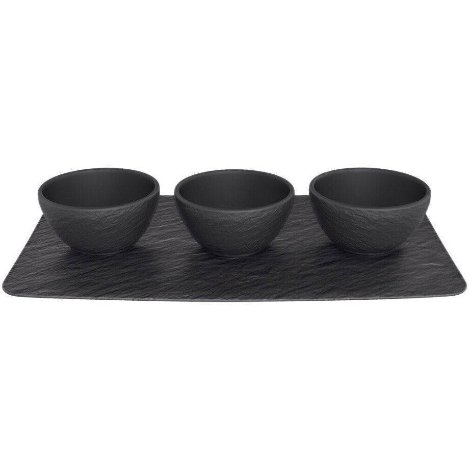 Villeroy & Boch Dipschaaltjes Set Manufacture Rock - Zwart - 4-delig Villeroy & Boch Dipschaaltjes Set Manufacture Rock - Zwart - 4-delig afbeelding