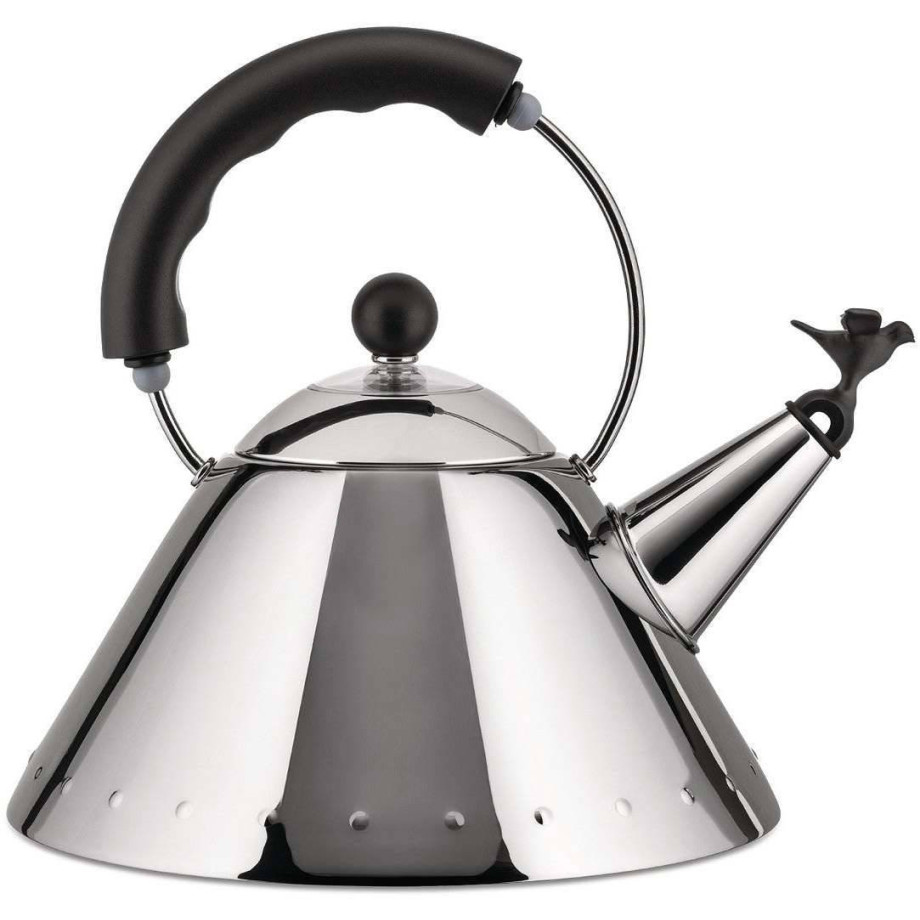 Alessi Fluitketel - 9093 B - Zwart - 2 liter - door Micheal Graves afbeelding 