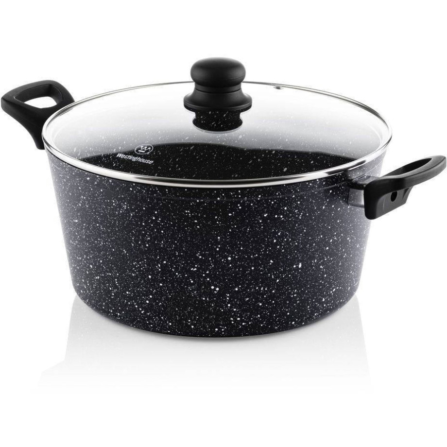 Westinghouse Kookpan Black Marble - ø 28 cm / 8.5 liter - standaard anti-aanbaklaag afbeelding 