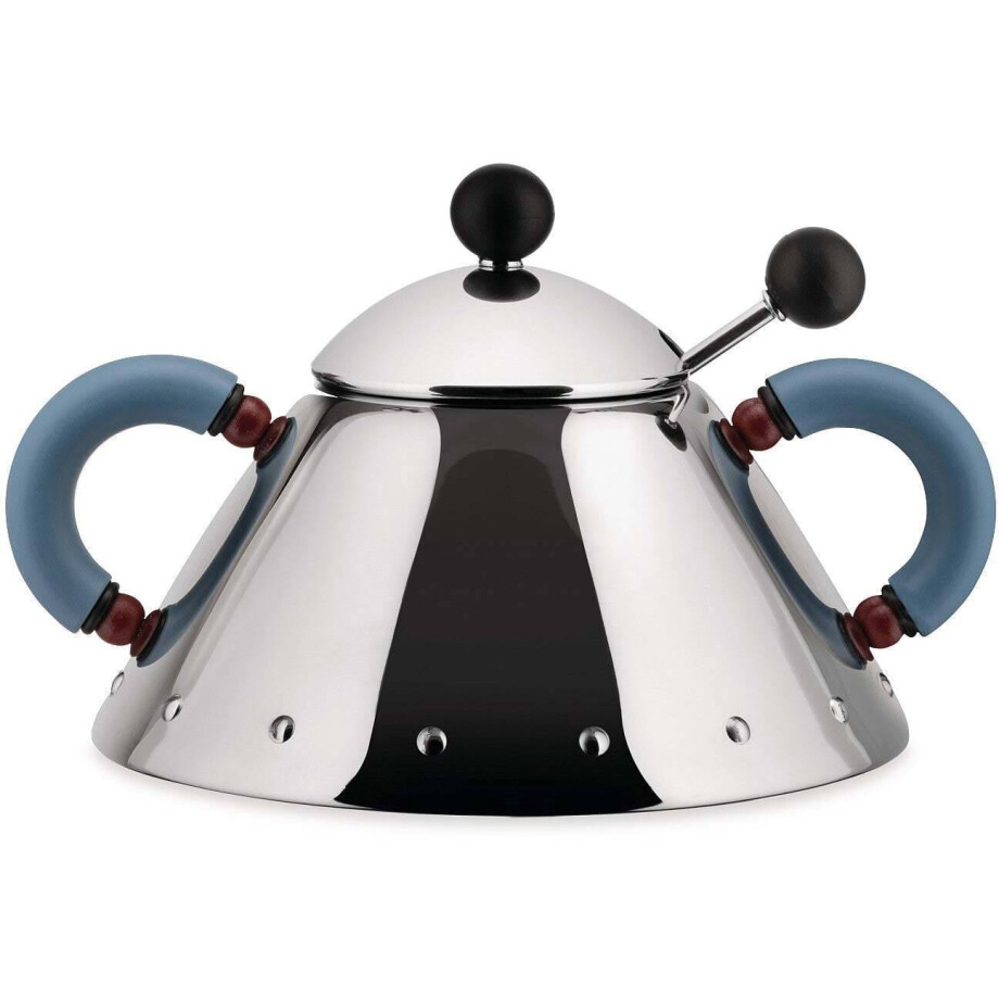 Alessi Suikerpot - met lepel - 9097 - Blauw - 200 ml - door Micheal Graves Alessi Suikerpot - met lepel - 9097 - Blauw - 200 ml - door Micheal Graves afbeelding