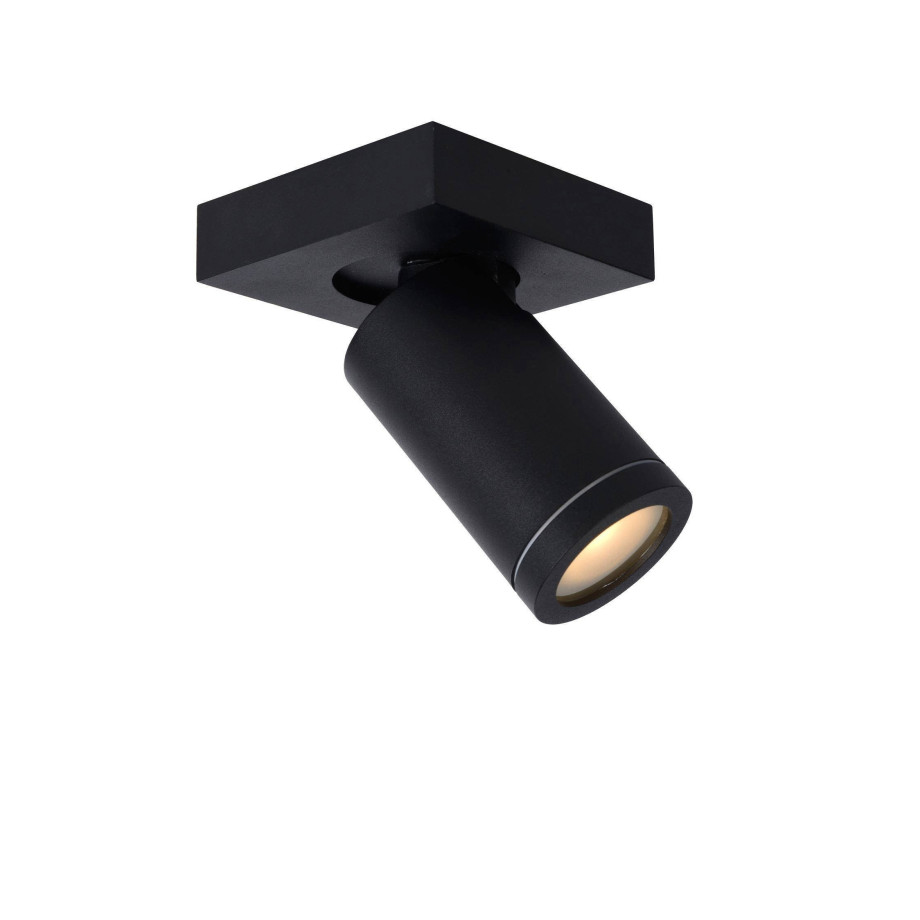 Lucide TAYLOR - Plafondspot Badkamer - LED Dim to warm - GU10 - 1x5W 2200K/3000K - IP44 - Zwart afbeelding 