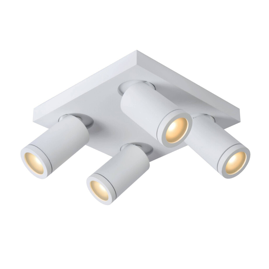 Lucide TAYLOR - Plafondspot Badkamer - LED Dim to warm - GU10 - 4x5W 2200K/3000K - IP44 - Wit Lucide TAYLOR - Plafondspot Badkamer - LED Dim to warm - GU10 - 4x5W 2200K/3000K - IP44 - Wit afbeelding