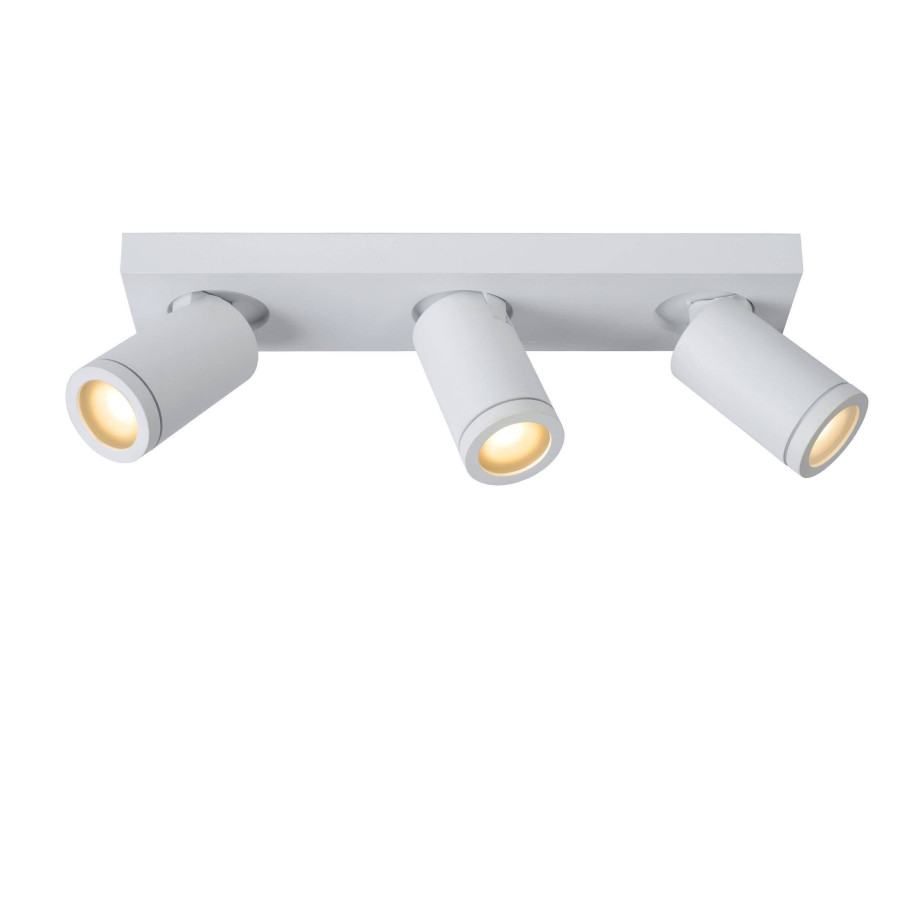 Lucide TAYLOR - Plafondspot Badkamer - LED Dim to warm - GU10 - 3x5W 2200K/3000K - IP44 - Wit afbeelding 