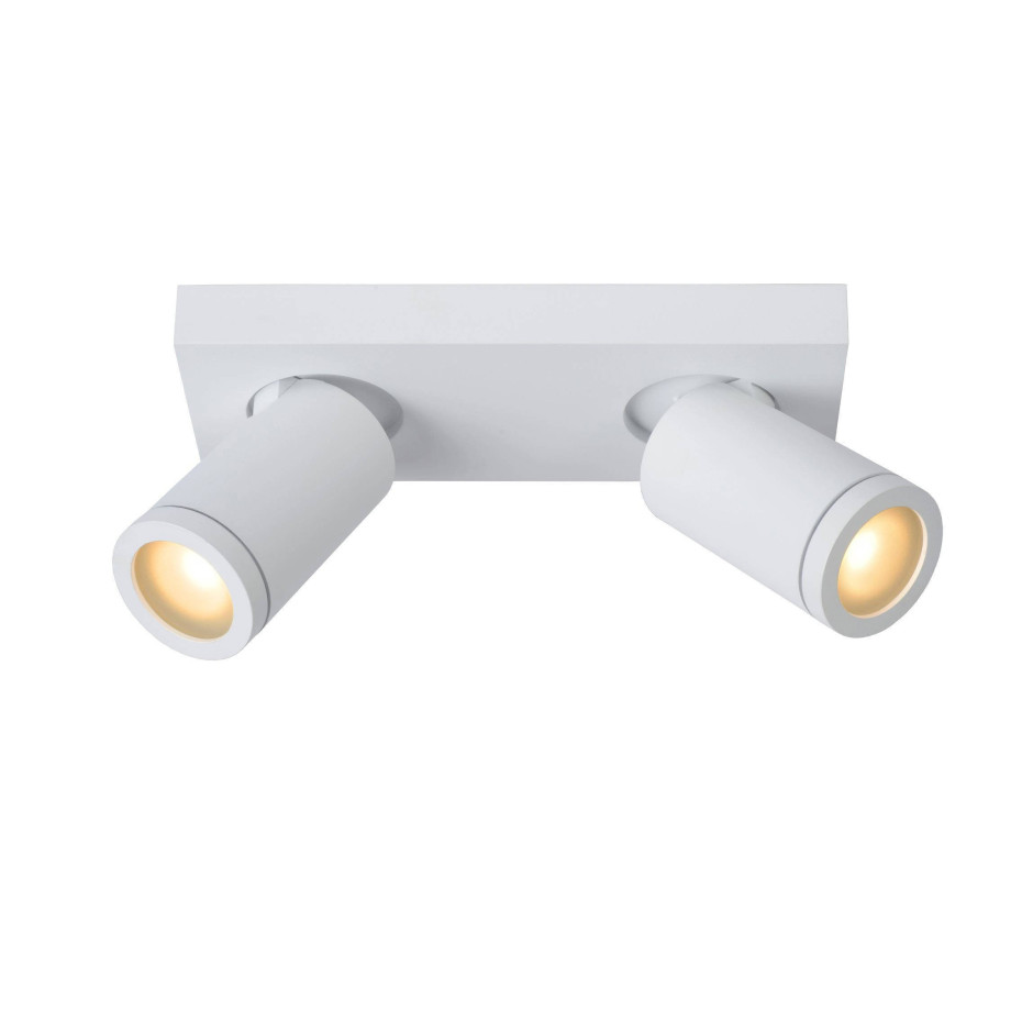 Lucide TAYLOR - Plafondspot Badkamer - LED Dim to warm - GU10 - 2x5W 2200K/3000K - IP44 - Wit afbeelding 