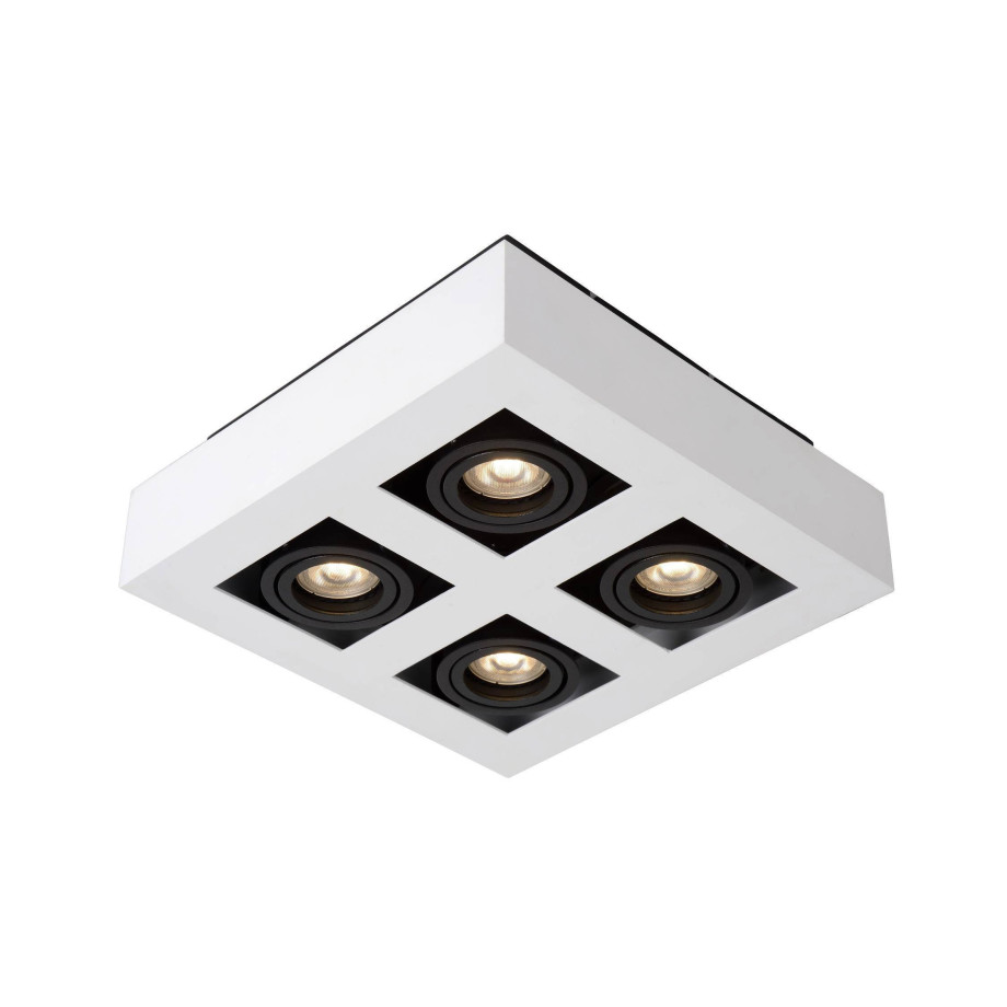 Lucide XIRAX - Plafondspot - LED Dim to warm - GU10 - 4x5W 2200K/3000K - Wit afbeelding 