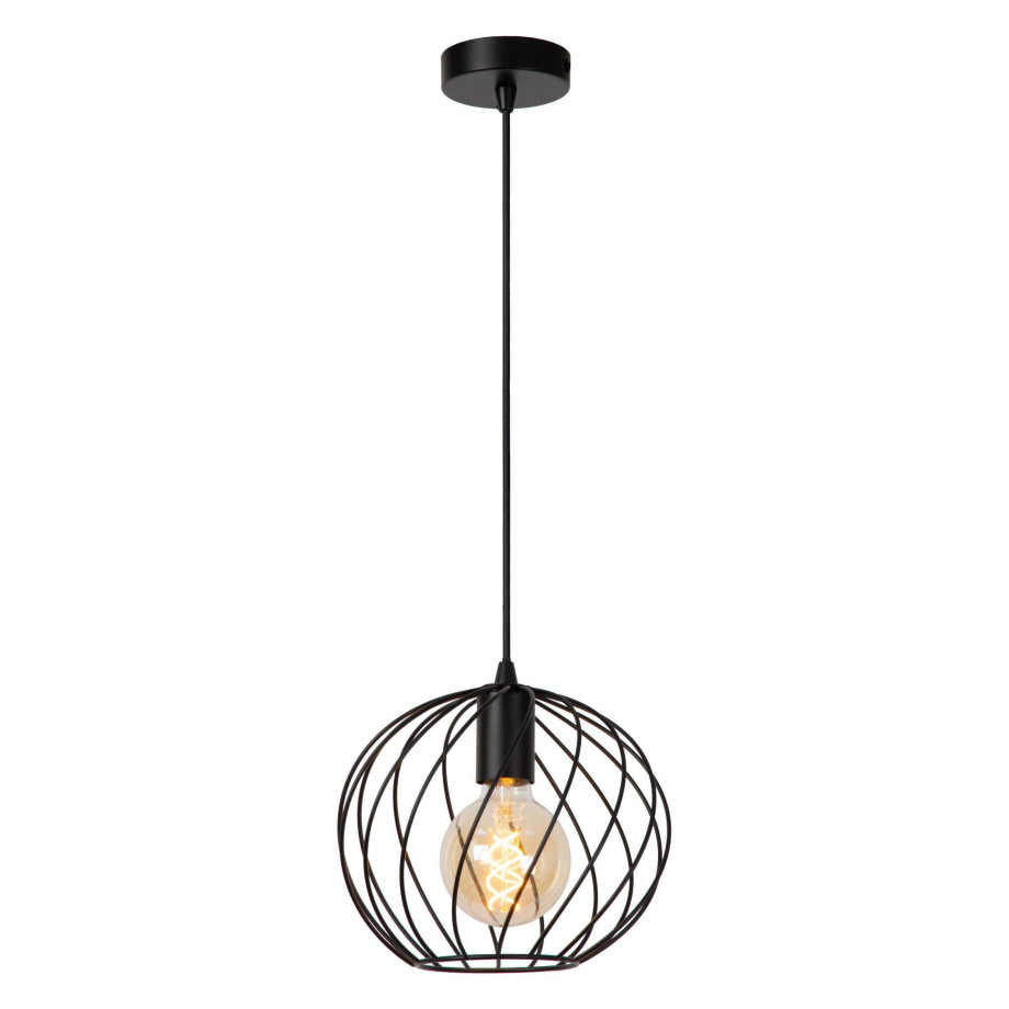 Lucide DANZA - Hanglamp - Ø 25 cm - 1xE27 - Zwart afbeelding 