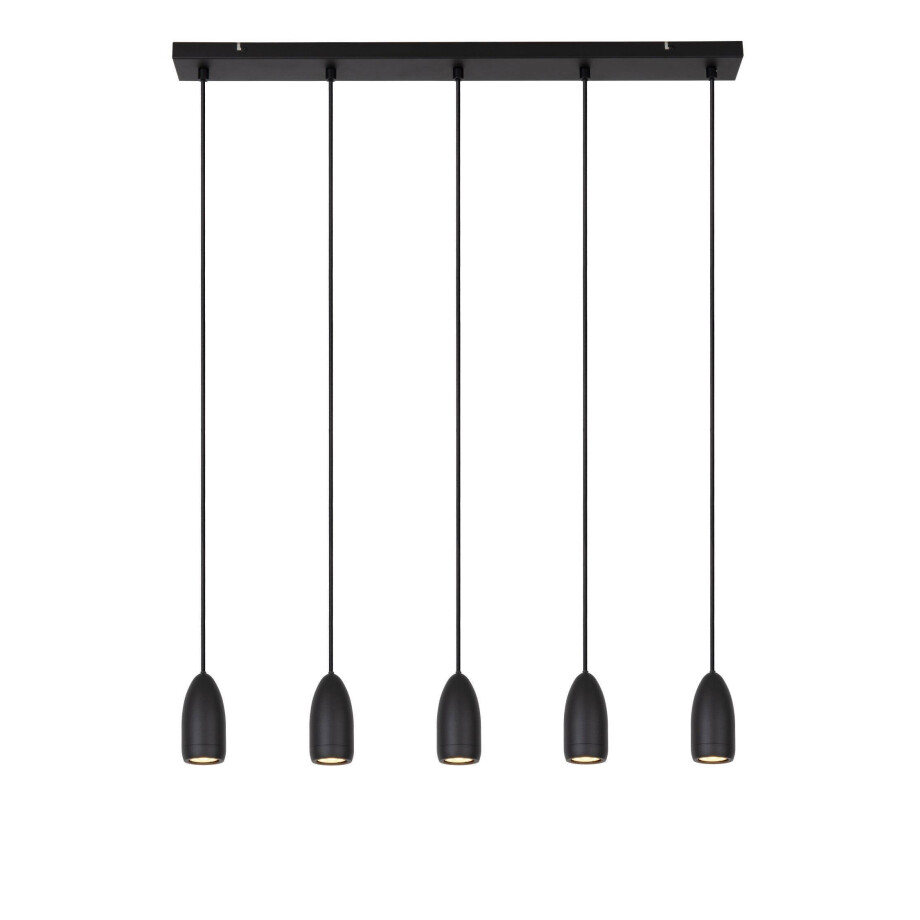 Lucide EVORA - Hanglamp - Ø 10 cm - 5xGU10 - Zwart Lucide EVORA - Hanglamp - Ø 10 cm - 5xGU10 - Zwart afbeelding