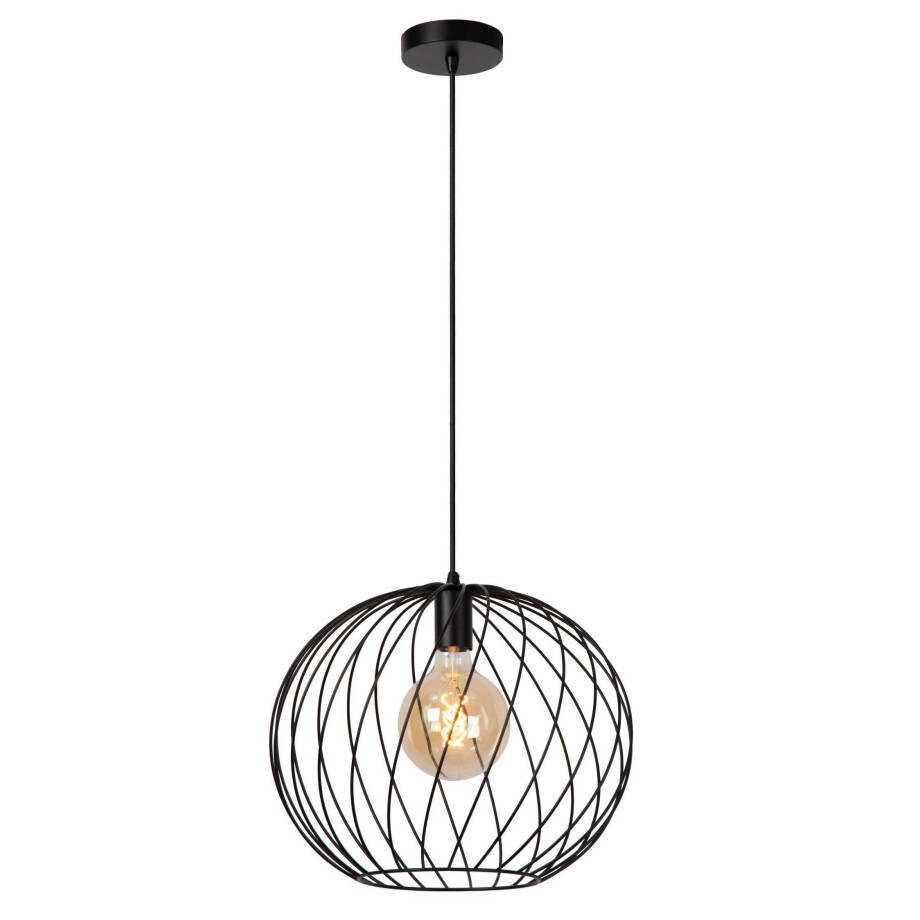 Lucide DANZA - Hanglamp - Ø 40 cm - 1xE27 - Zwart Lucide DANZA - Hanglamp - Ø 40 cm - 1xE27 - Zwart afbeelding