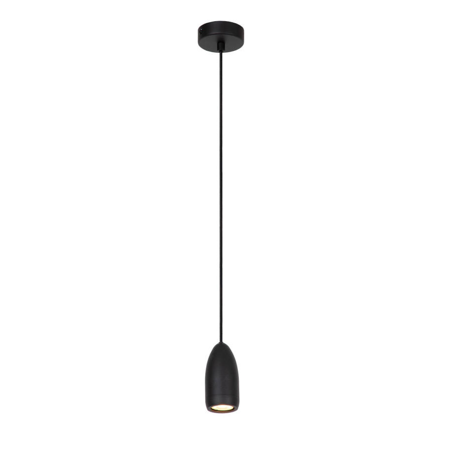 Lucide EVORA - Hanglamp - Ø 10 cm - 1xGU10 - Zwart afbeelding 