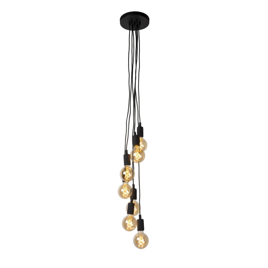 Lucide FIX - Hanglamp - 7xE27 - Zwart Lucide FIX - Hanglamp - 7xE27 - Zwart afbeelding