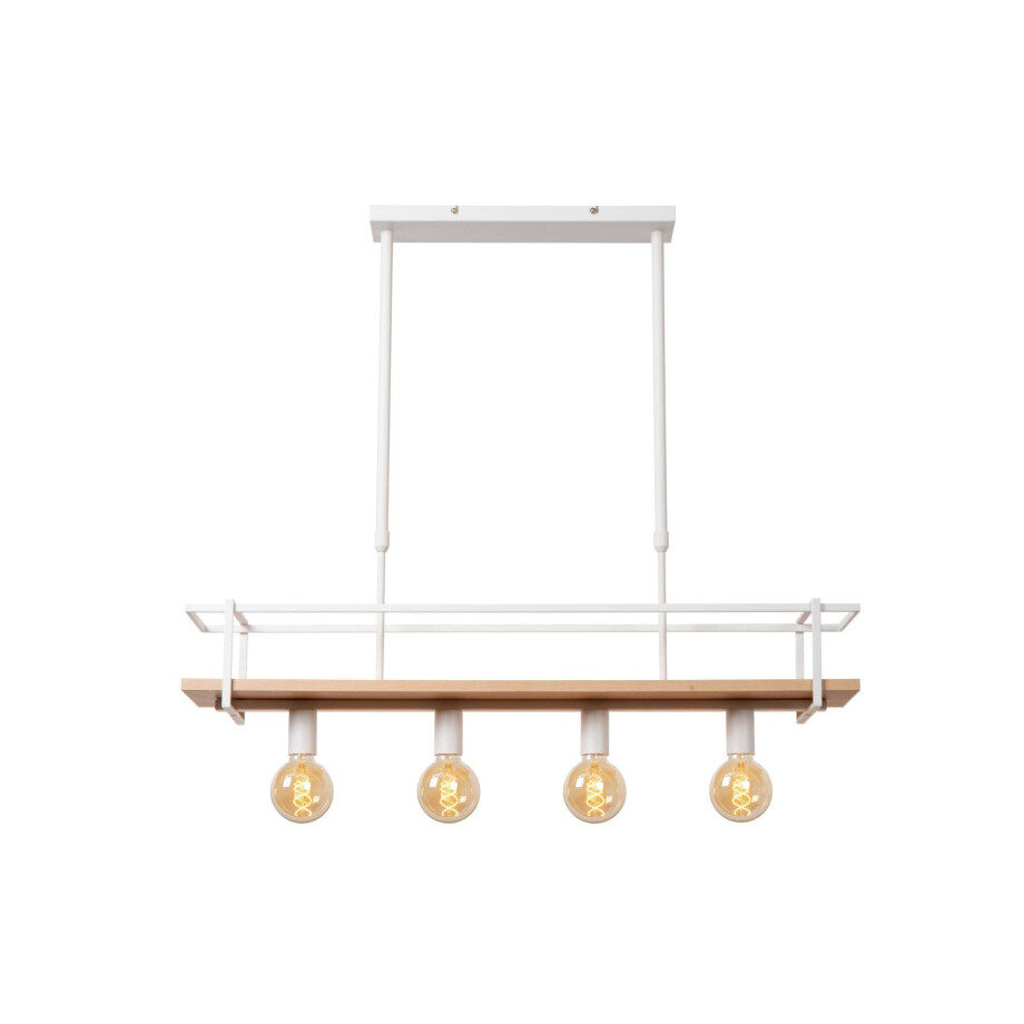 Lucide MILONGA - Hanglamp - 4xE27 - Wit Lucide MILONGA - Hanglamp - 4xE27 - Wit afbeelding