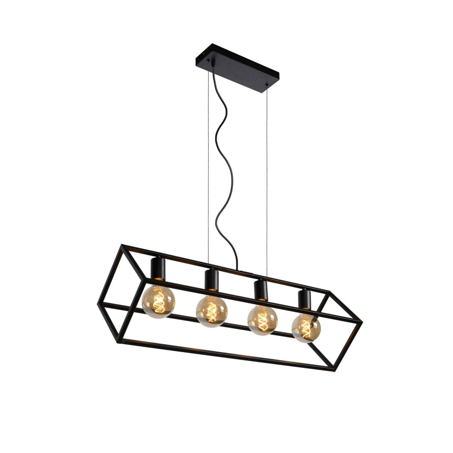 Lucide FABIAN - Hanglamp - 4xE27 - Zwart afbeelding 