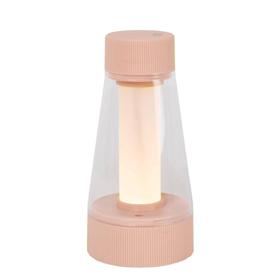 Lucide LORALI - Oplaadbare Tafellamp Binnen/Buiten - Accu/Batterij - Ø 7,7 cm - LED Dimb. - IP44 - Roze afbeelding 