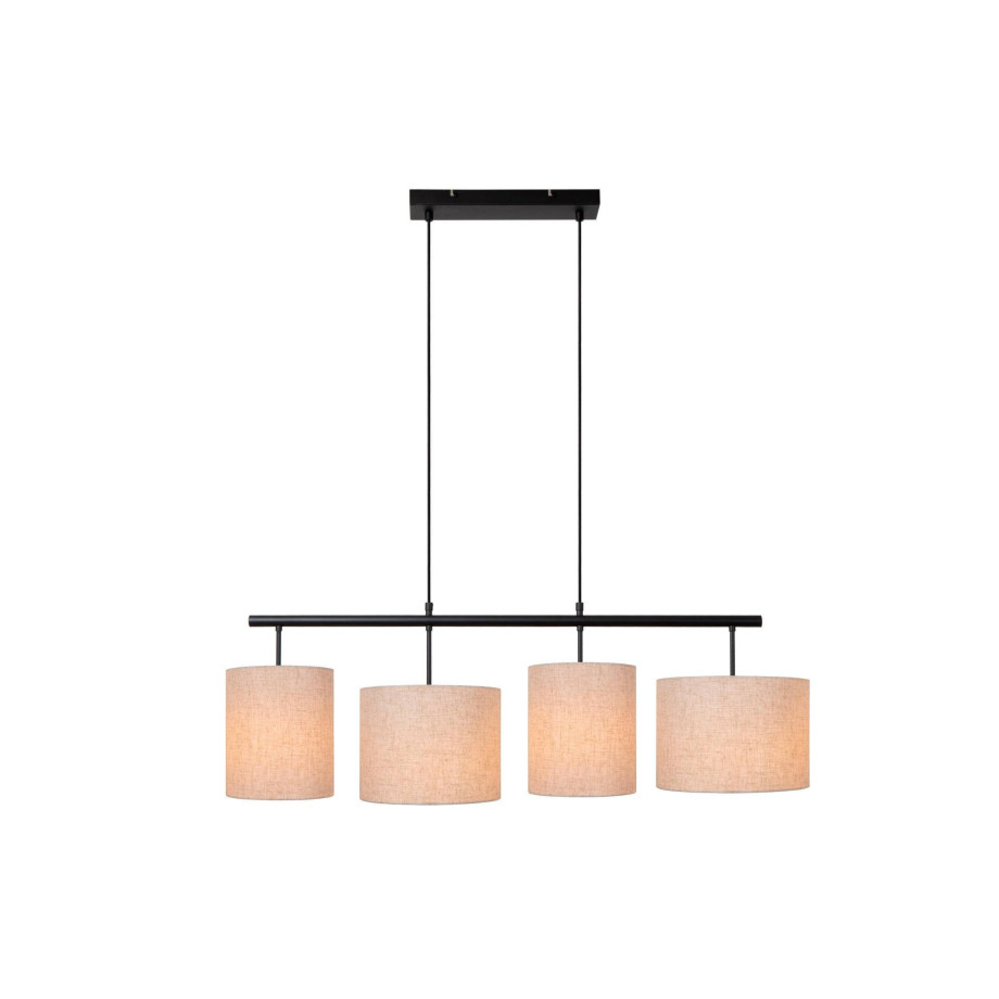 Lucide MAYA - Hanglamp - 4xE27 - Beige afbeelding 