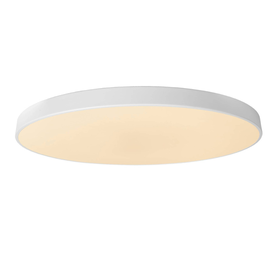 Lucide UNAR - Plafonnière - Ø 80 cm - LED Dimb. - 1x80W 2700K - 3 StepDim - Wit afbeelding 