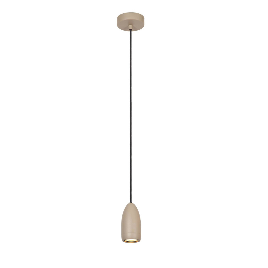 Lucide EVORA - Hanglamp - Ø 10 cm - 1xGU10 - Taupe afbeelding 