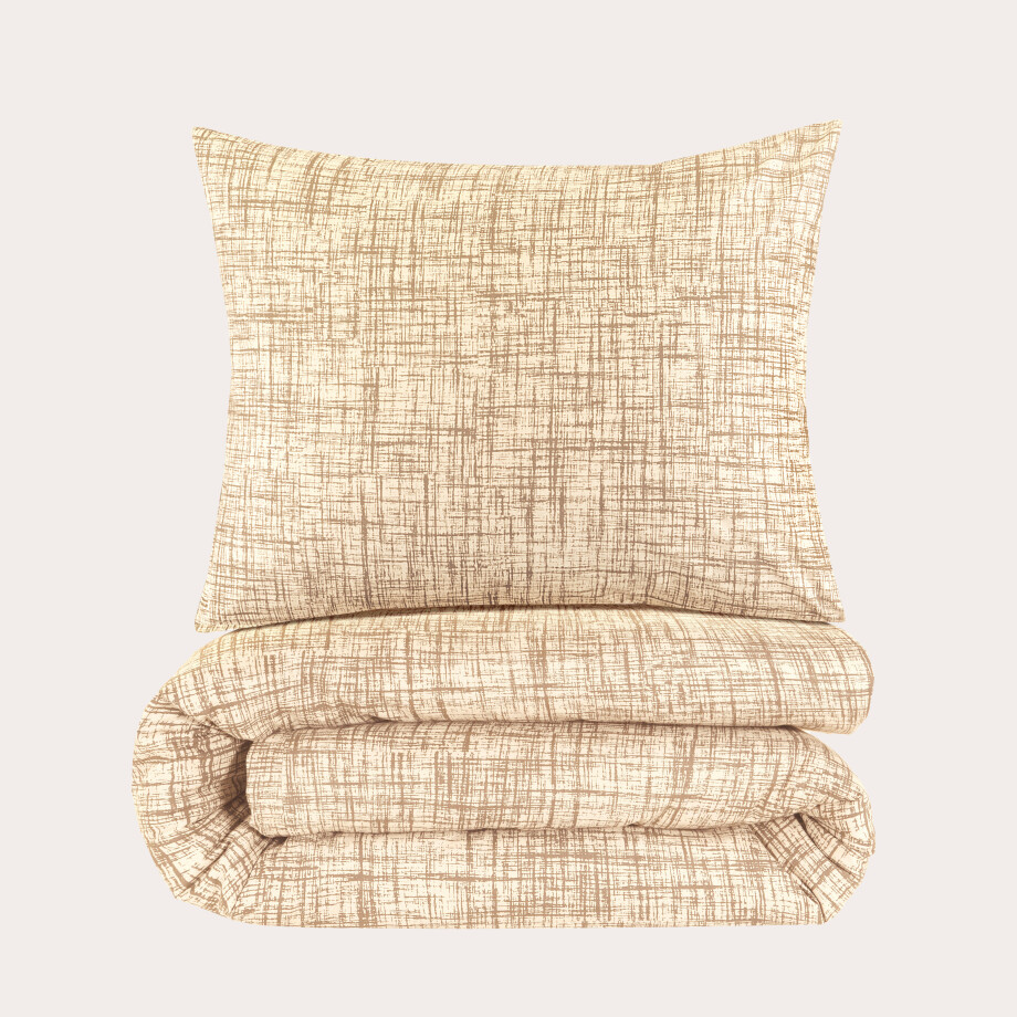 NOUS Living katoenen dekbedovertrek 1-persoons beige (140x220 cm) NOUS Living katoenen dekbedovertrek 1-persoons beige (140x220 cm) afbeelding