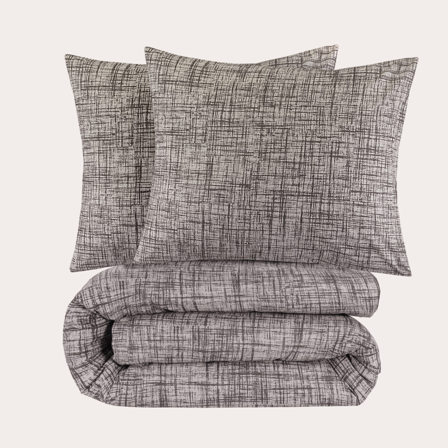 NOUS Living katoenen dekbedovertrek 2-persoons grijs (200x220 cm) afbeelding 