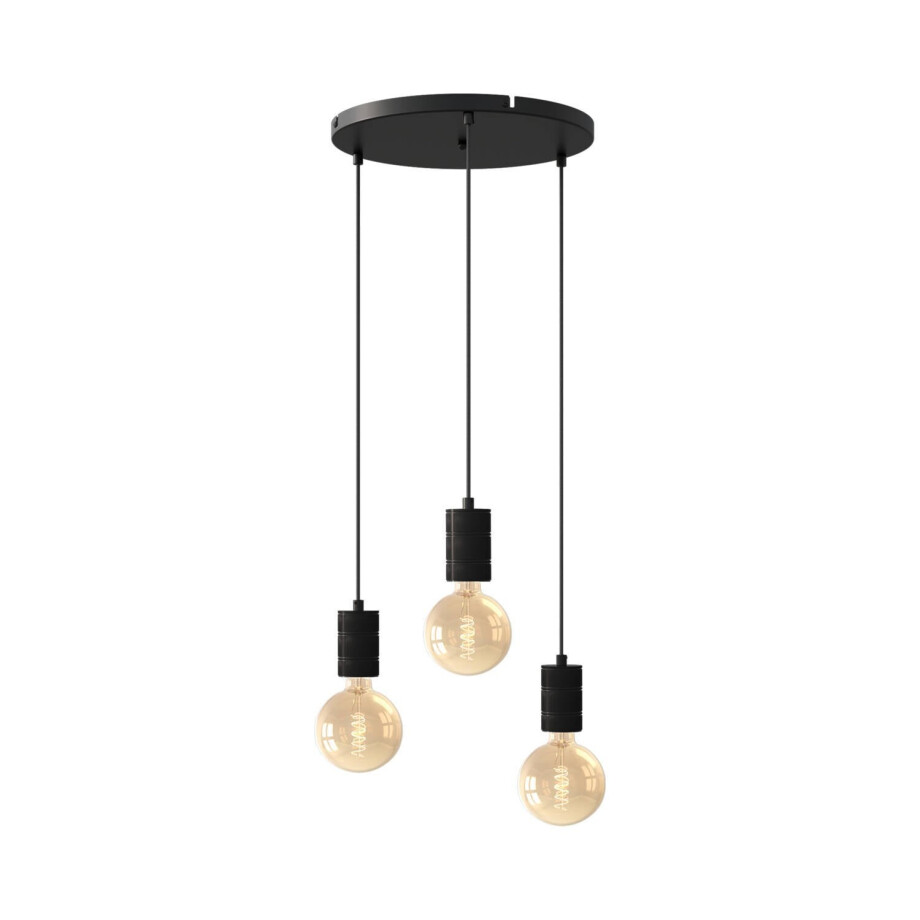 Calex hanglamp Rond - 3x E27 - 40m - Zwart Calex hanglamp Rond - 3x E27 - 40m - Zwart afbeelding