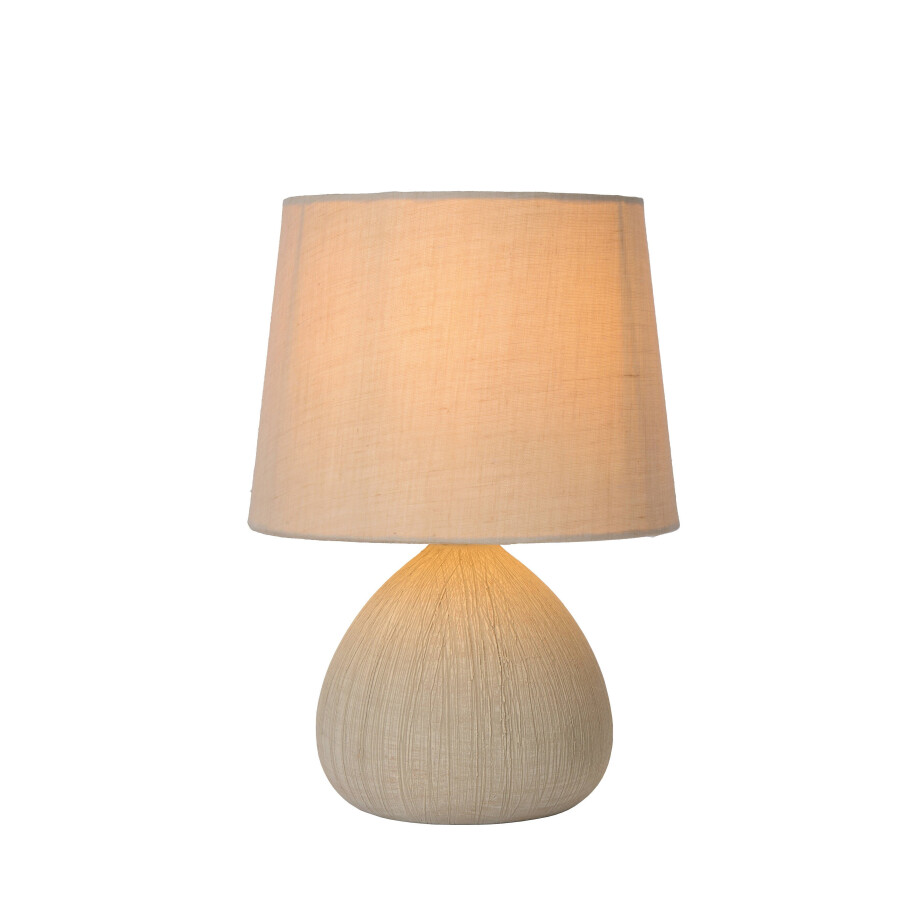 Lucide RAMZI - Tafellamp - Ø 18 cm - 1xE14 - Beige Lucide RAMZI - Tafellamp - Ø 18 cm - 1xE14 - Beige afbeelding