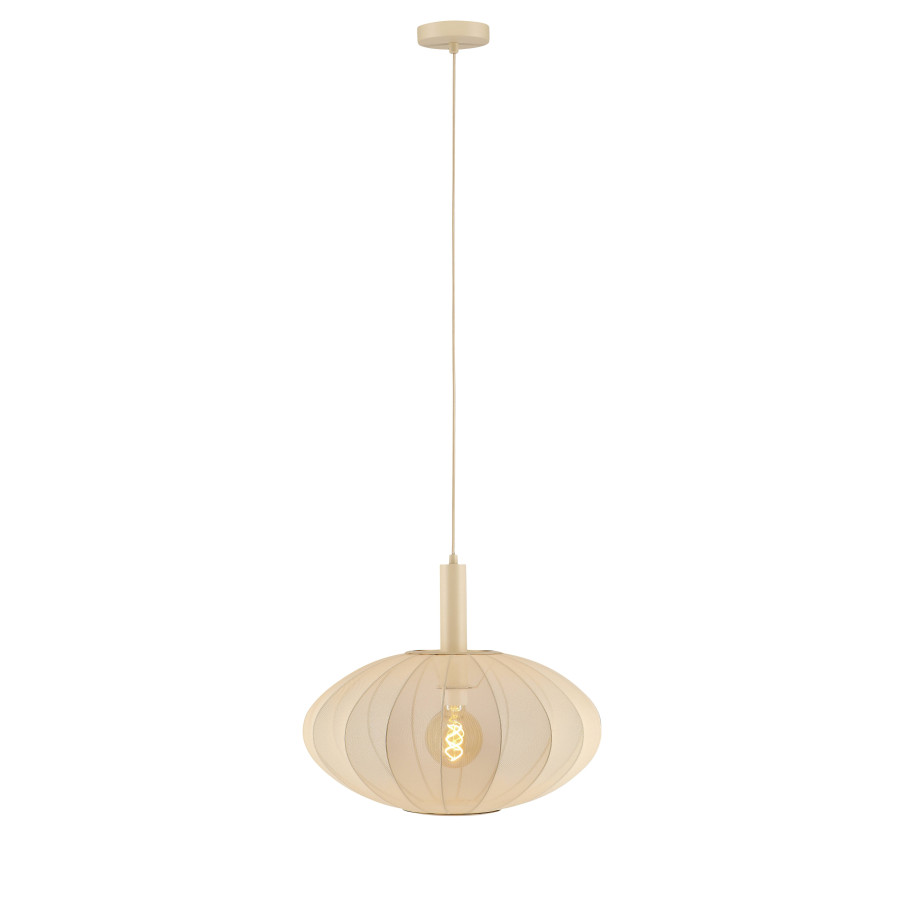 Lucide CORINA - Hanglamp - Ø 50 cm - 1xE27 - Beige afbeelding 