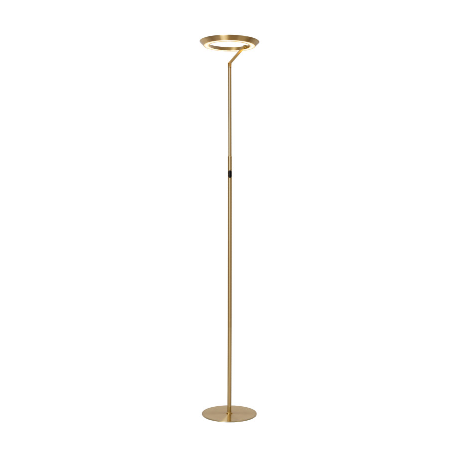 Lucide CELESTE - Vloerlamp - Ø 28 cm - LED Dimb. - 1x21W 2700K - Mat Goud / Messing afbeelding 