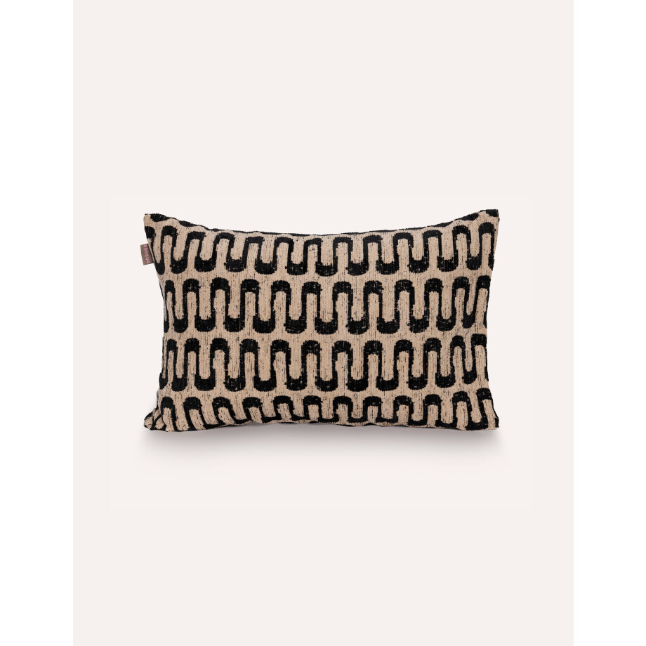 Dogguo sierkussen RETRO-WAVE-CUSHION-BEIGE/BLACK (60x40 cm) afbeelding 