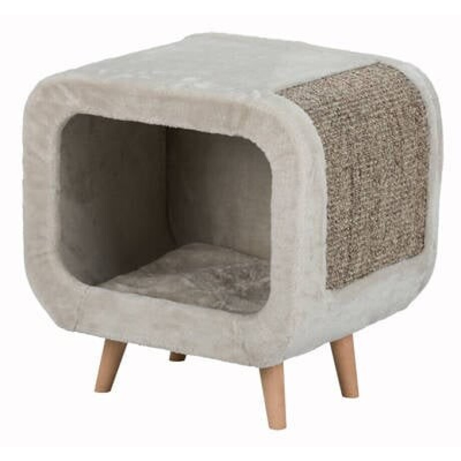 Trixie kattenmand Alicia Relax Huis Lichtgrijs/Grijs GemÃªleerd 48X48X38 cm afbeelding 