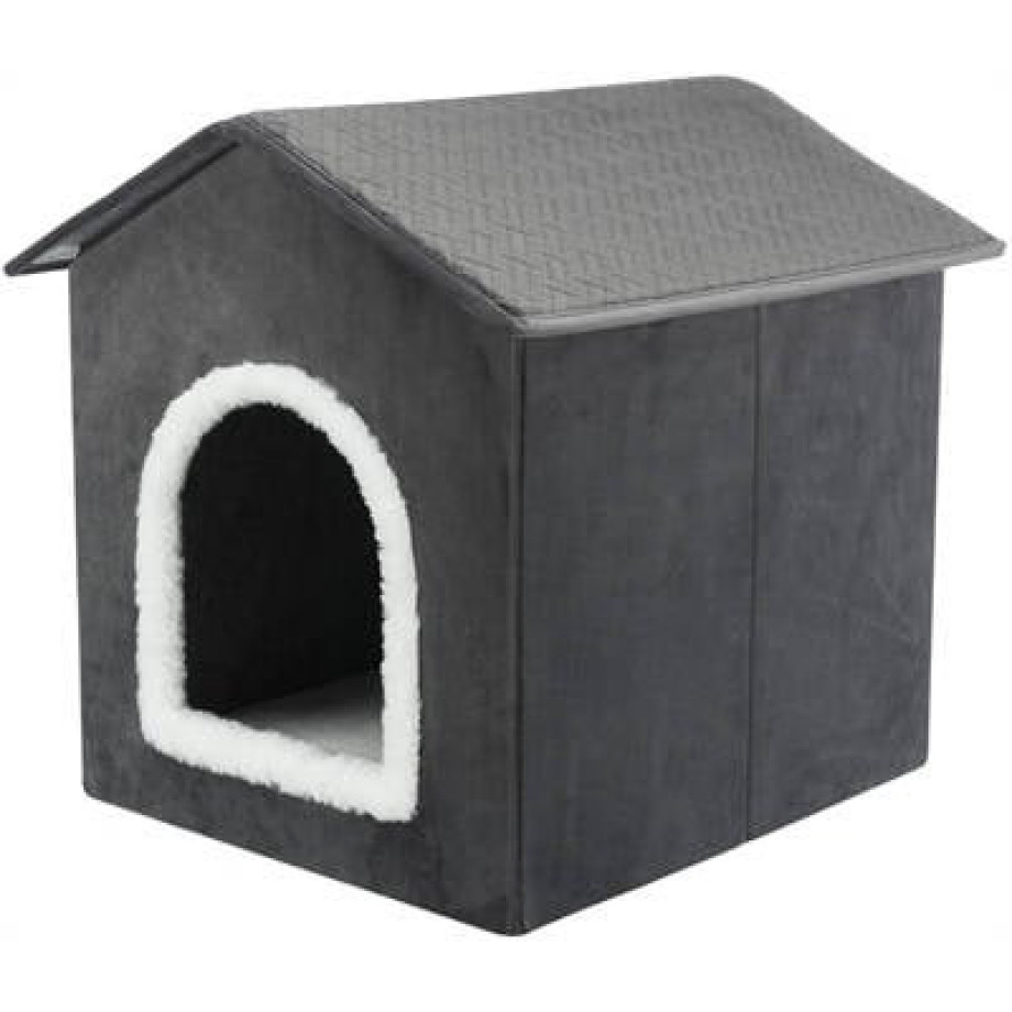 Trixie Hondenmand / Kattenmand Huis Livia Grijs / Wit 38 x 41 x 44 cm afbeelding 