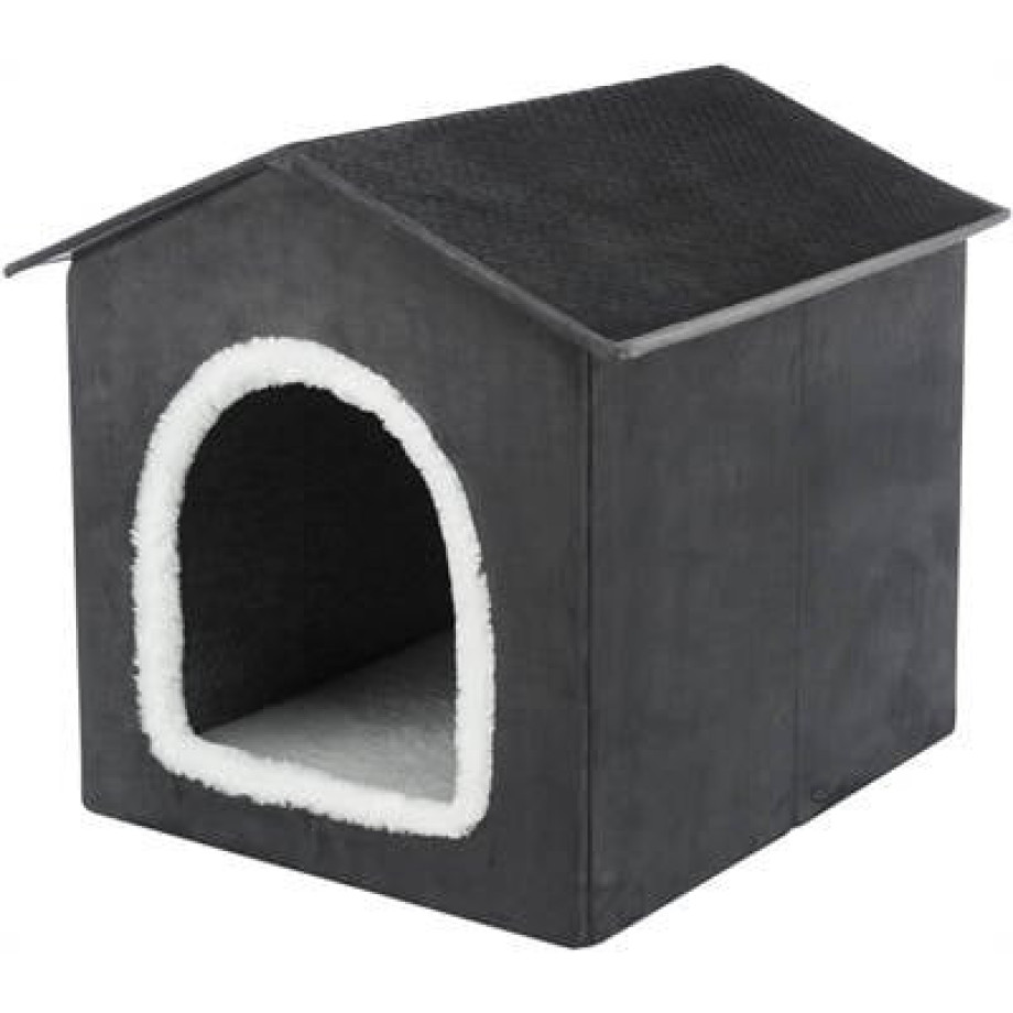 Trixie hondenmand / kattenmand Huis Livia Grijs / Wit 50 x 50 x 54 cm afbeelding 